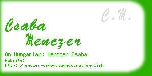 csaba menczer business card